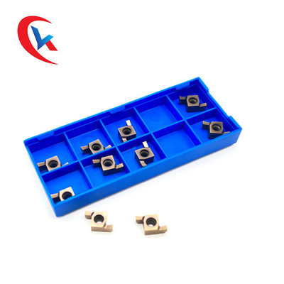 Bronze Coating Carbide Grooving Inserts 10 Pack 9GR Bagian Alat Presisi Tinggi HRA 91.8
