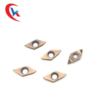Pemotong Benang TKFT12RB6000 Pembubutan Sisipan Tungsten Carbide Lapisan Perunggu HRA 91.8