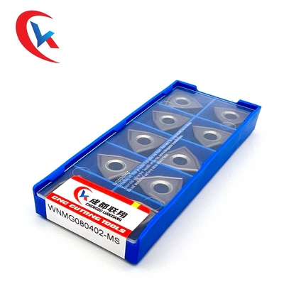 WNMG080402-MS Pengolahan Bagian Baja Stainless Steel Finishing Lapisan Fisik Sisipan Tungsten Carbide
