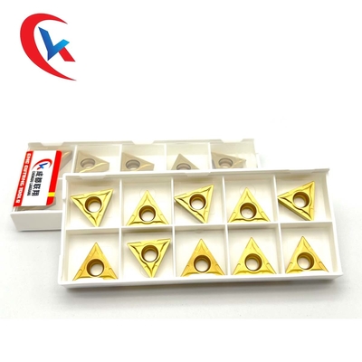 TCMT16T304 Pemesinan Sisipan Tungsten Carbide Lapisan Kimia Baja Kuning