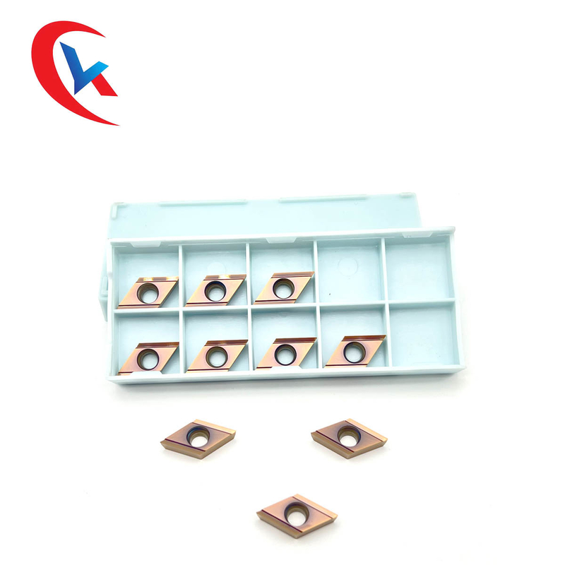Pisau akhir bubut CNC DCGT11T301R-Y Lapisan perunggu HRA 91.8 Sisipan Tungsten Carbide
