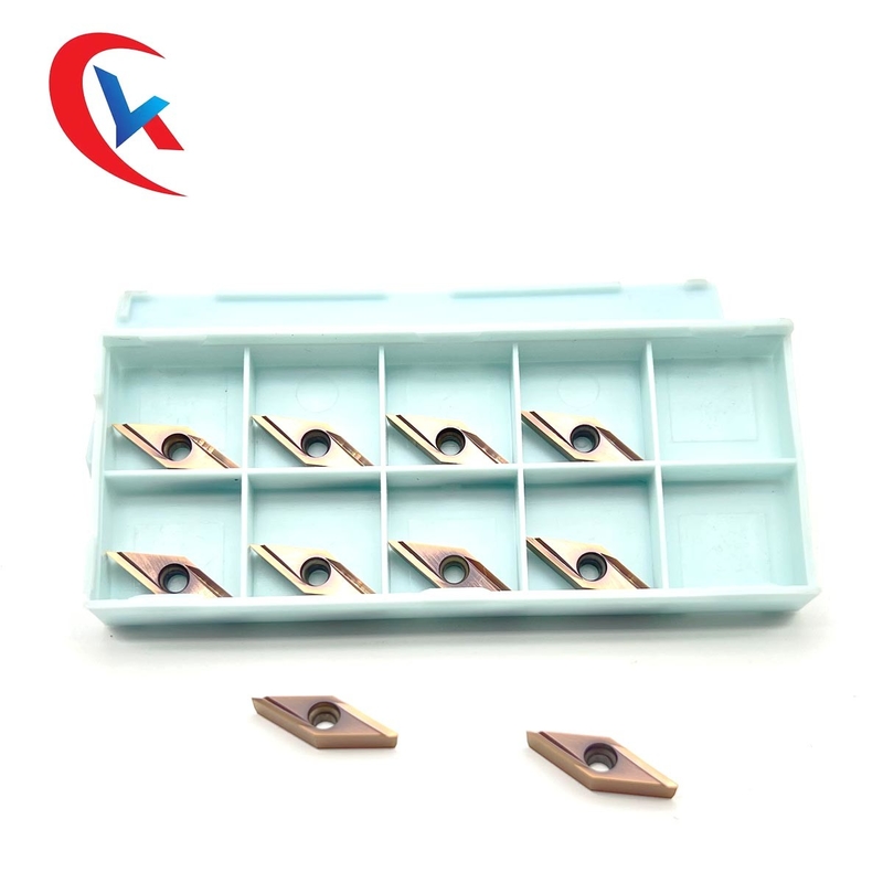 Pisau Penyelesaian CNC VBGT 110302R-Y Lapisan Tahan Aus Perunggu Sisipan Tungsten Carbide HRA 91.8
